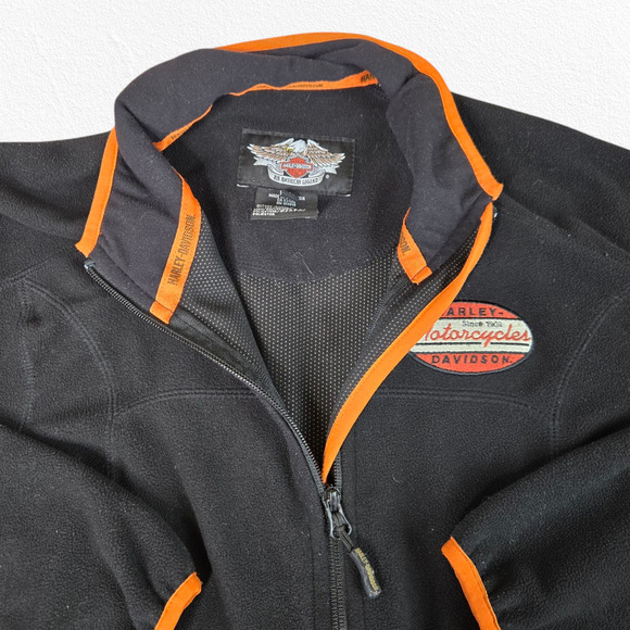 Harley Davidson Black Fleece Retro Harley Patch Full Zip Jacket Size Medium - Picture 6 of 9